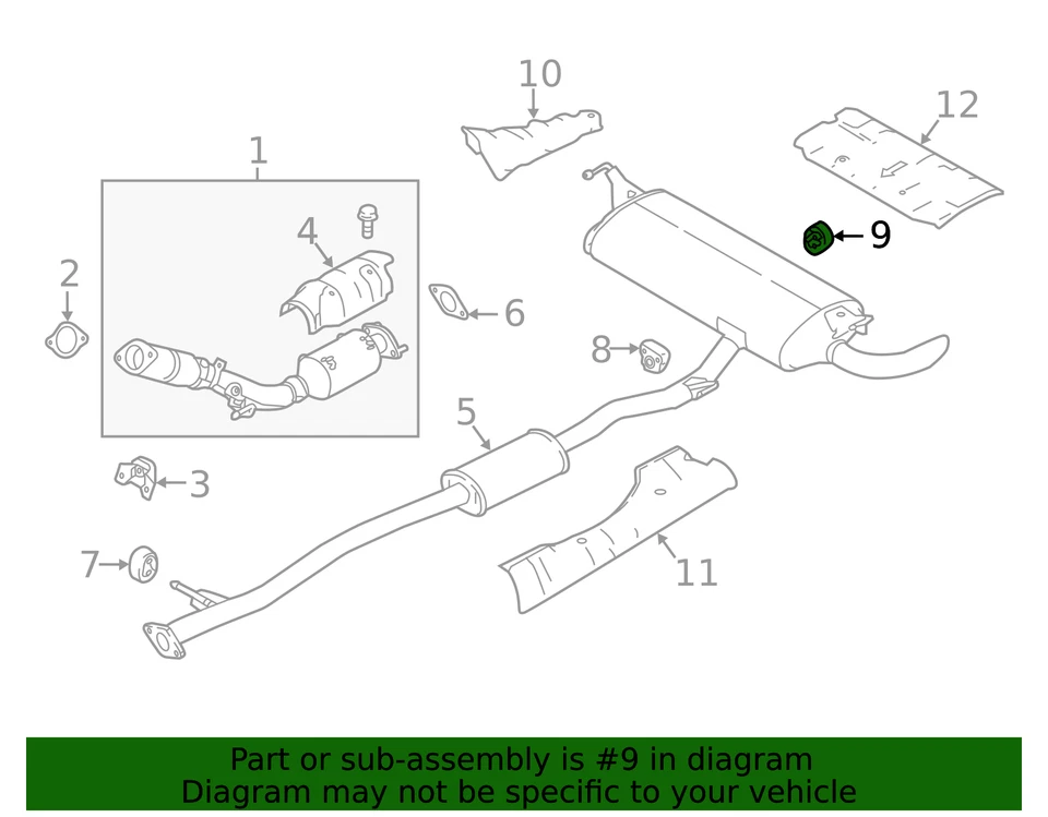 Silenciador de goma genuino Nissan Rogue y montaje en tubo 20651-JM00A Foto 2 de 2