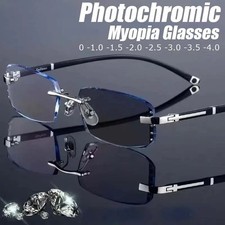 Photochromic Gunmetal Progressive Multifocal Reading Glasses Anti-blue Magnifier