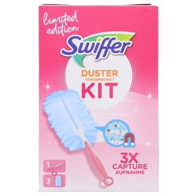 Swiffer Staubmagnet KIT Limited Edition in Pink Staubwedel Handgriff & 3 Tücher - Bild 1 von 2