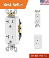 20 Amp Duplex Receptacle, Tamper-Resistant  NEMA Certified - Chic White Finish