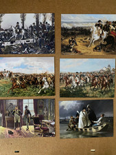 6 Napoleonic War military art Postcards showing Napoleon Bonaparte of France