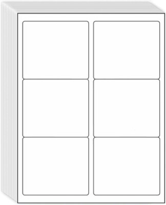 6000 Premium Address Shipping Labels 3 1/3'' x 4'' For Laser Inkjet Printers 6-up