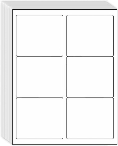 6000 Premium Adresse Versandetiketten 3 1/3"" x 4"" für Laser-Tintenstrahldrucker 6-up - Bild 1 von 6
