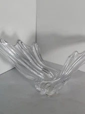 MCM Vannes Crystal Splash Center Piece Bowl Art-17.5" ht-3.5"base