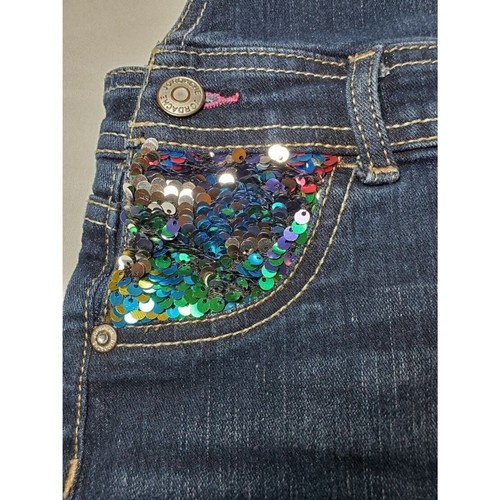 Jordache Girls Denim Overalls with Sequined Pockets - size XL - Picture 4 of 4