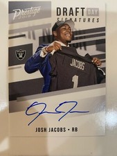 2019 NFL Prestige Josh Jacobs Draft Day Auto Signatures Alabama Oakland Raiders