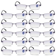 11 Pair Rimless Mens Blue Light Blocking Reading Glasses Anti Blue Light Readers