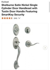 Kwikset Shelburne Satin Nickel Single Cylinder Door Handleset with Tustin Door