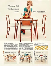 Cosco table chair ad original vintage 1962 furniture advertisement