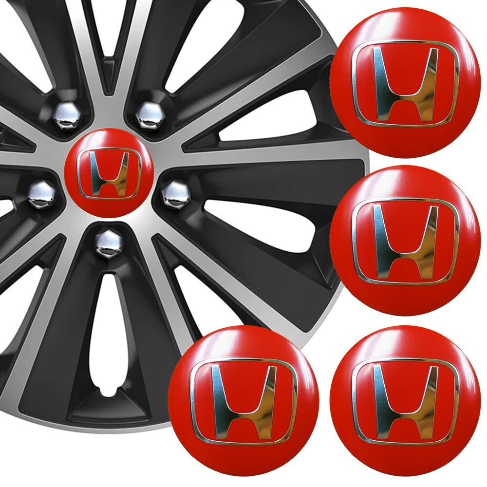 4 Logo Sticker Wheel Center Caps Decal 60mm For Honda CIVIC ACCORD CRV
