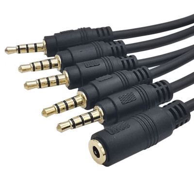 to Ways Splitter Extension Cable TRRS Female to Male