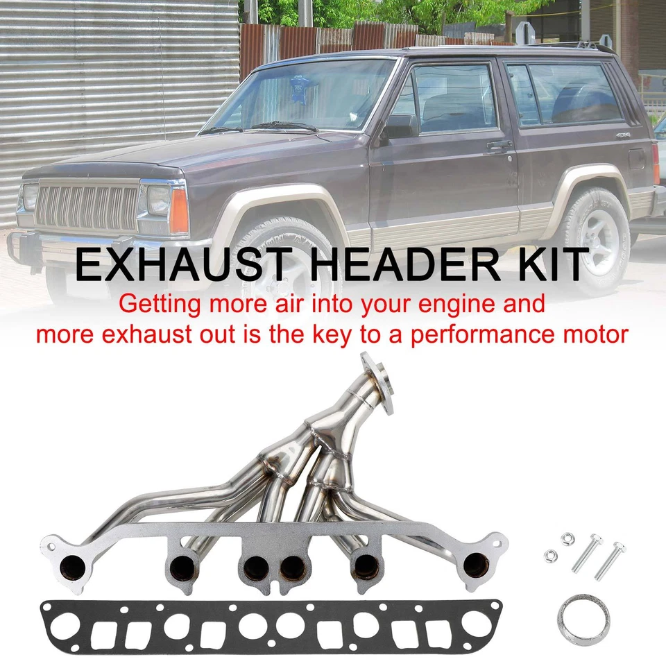 NEW Stainless Exhaust Manifold For Jeep Grand Cherokee Wrangler 4.0L V6 - Imagem 4 de 4