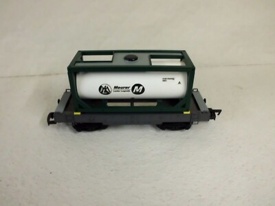 Containertragwagen Grau mit 20ft Tankcontainer Spur 1/G von Dickie - New Ray