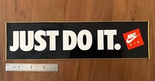 1980s Nike Air Logo JUST DO IT Bumper Sticker Car Decal Swoosh 11"
