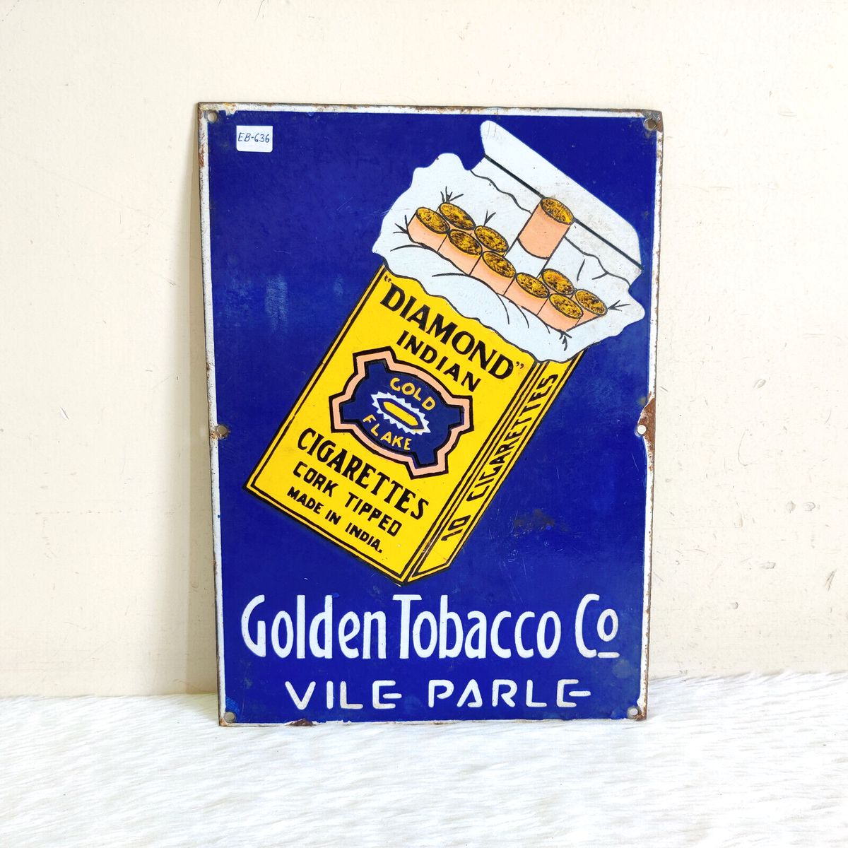 where can i buy indian cigarettes near me Antique Diamond Indian Gold Flake Cigarette Advertising Enamel Sign Rare  EB636