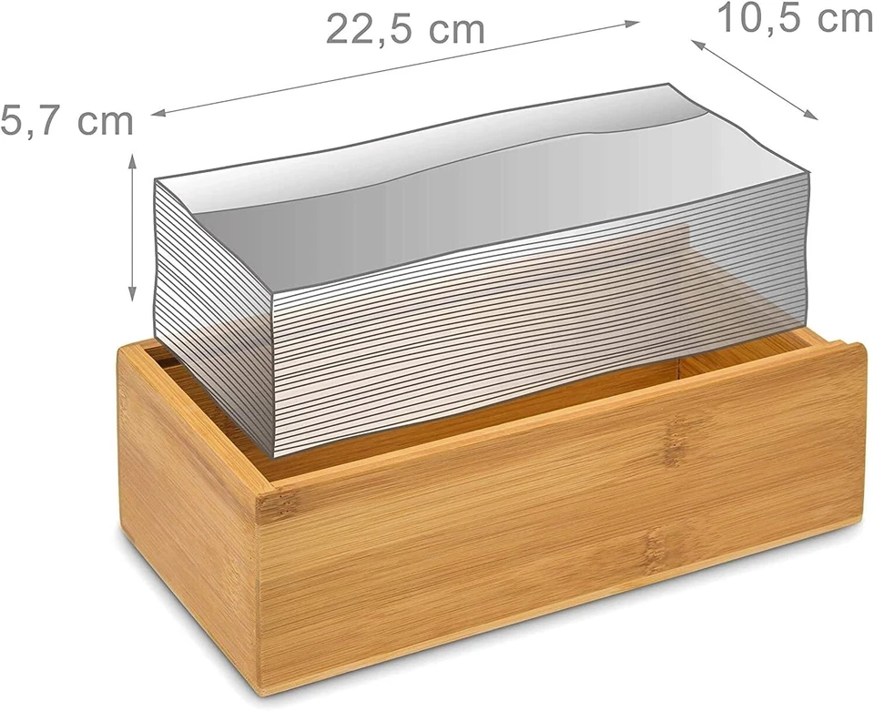 Scatola Porta Salviette, Elegante in Bambú, 24x12x8 Per Ristorazione - Immagine 2 di 3