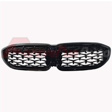 Glossy Black Front Kidney Diamond Grill Grille For 2019-2022 Bmw G20 330i M340i