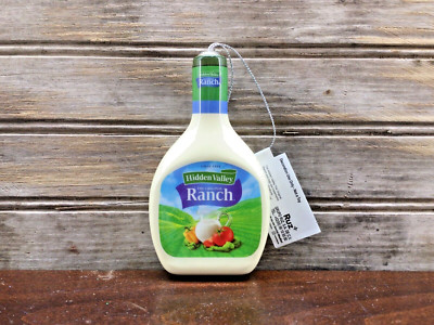 HIDDEN VALLEY RANCH Bottle 2023 RUZ Decoupage Christmas Ornament NWT 4.5''