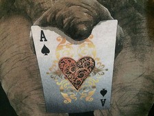 T-SHIRT L 100% Cotton BLK- LAS VEGAS NEVADA -ELEPHANT ACE OF SPADES d
