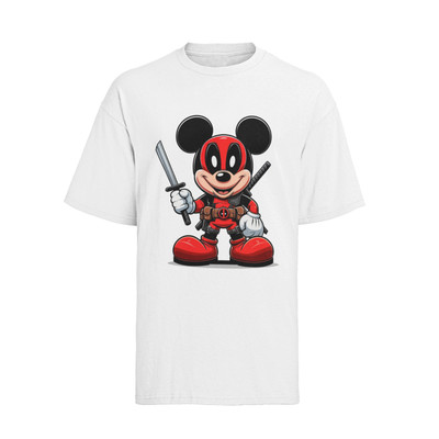 Lustig Deadpool Mickey Mouse Parodie Herren T-Shirt Bio-Baumwolle S-XXXL
