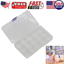 15 Compartments Jewelry Bead Screw DIY Craft Storage Organizer Clear Plastic Box
