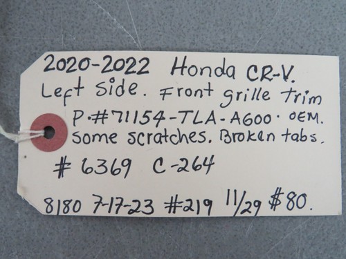 2020 2021 2022 HONDA CR-V LEFT SIDE FRONT GRILLE TRIM OEM - Bild 10 von 10