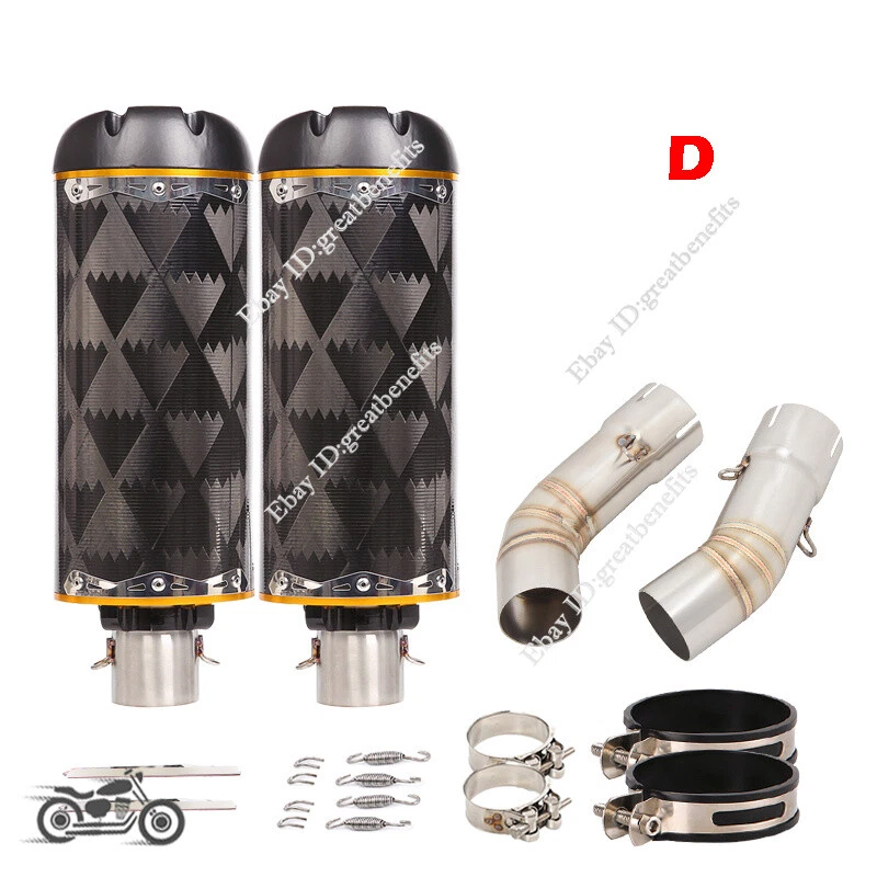 L&R Exhaust Mid Link Pipe Carbon Fiber Muffler Escape For Ducati 848 1098 1198 - Image 4 of 4