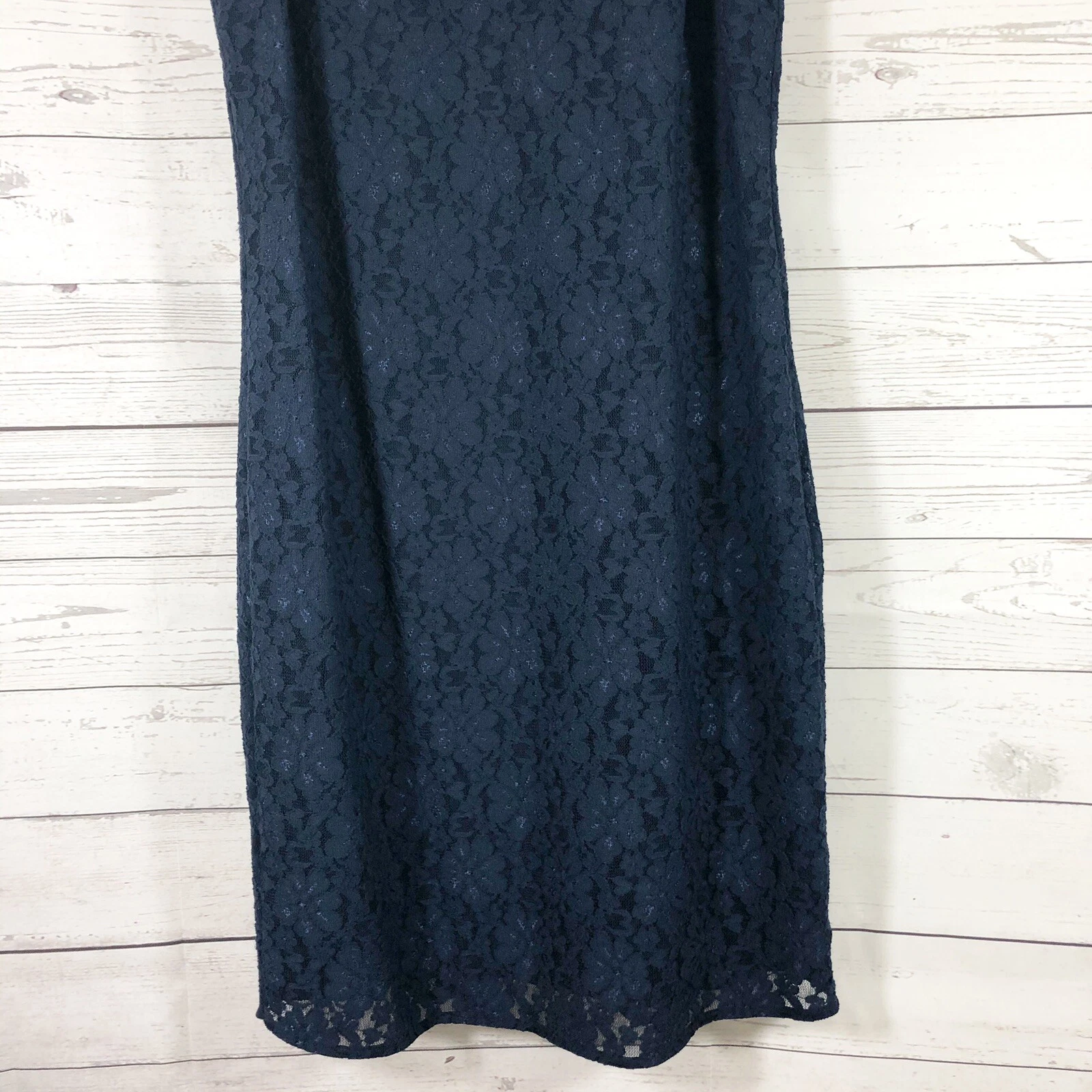 Abito tubino Michael Kors pizzo floreale senza maniche blu navy taglia 8 nuovo senza etichette