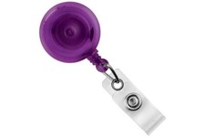 Retractable Badge Reels with Swivel Clip - Purple - Pack of 100