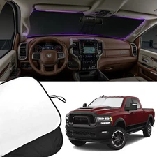 Custom For Ram 2500/3500 2010-2024 Car Windshield Sun Shade Foldable Block UV