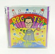 RARE RBG Ruth Bader Ginsberg Ginseng 20 Limited Lemon Green Tea Wrapped Bags K1
