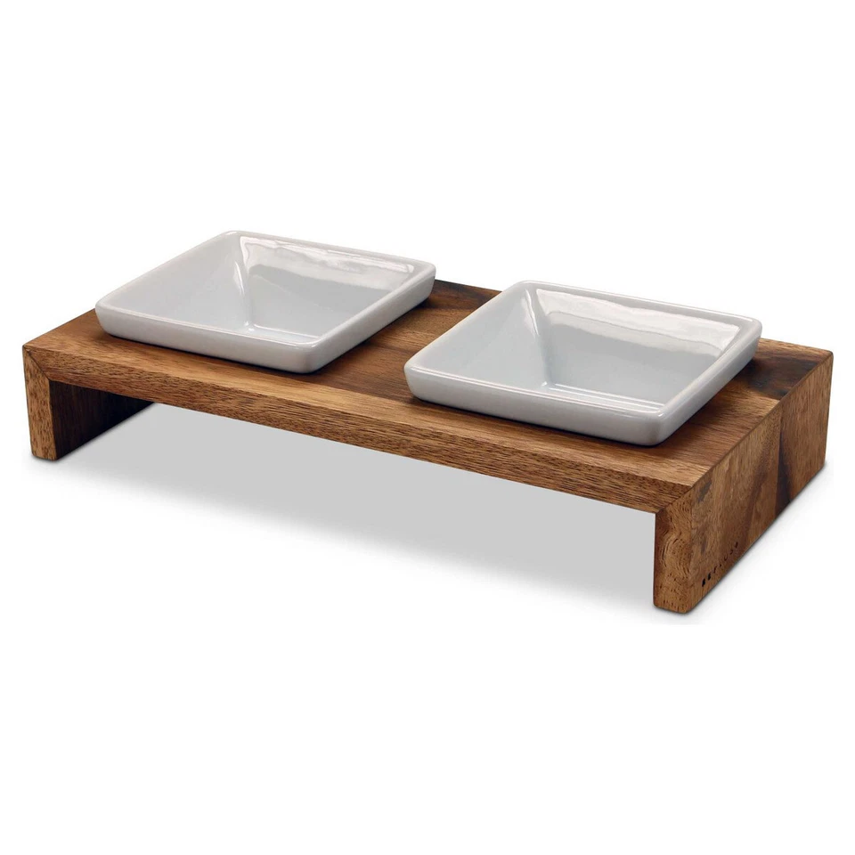 Wolters Futterstation Meshidai Doppelnapf True Teak für Hunde nachhaltig