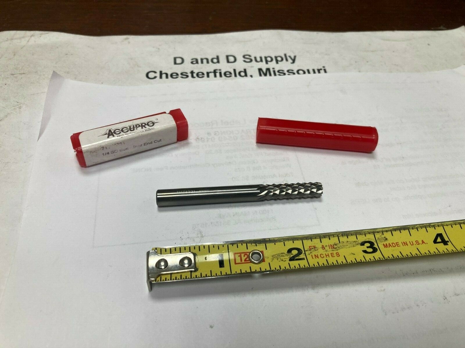 Accupro OCRDB70, 1/4" Dia, Solid Carbide, Diamond-Pattern Burr/ Router Bit