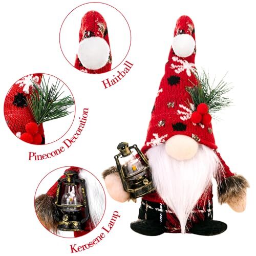 2 Pcs Small Christmas Gnomes Plush Elf Decorations,Handmade