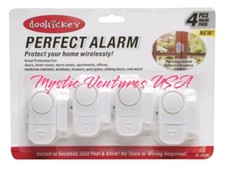 4pk Window And Door Alarms RETAIL PACK Batteries INCLUDED LOUD 90dB NO TOOLS 