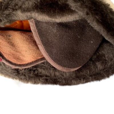 Vintage Faux Fur Bucket Hat with Faux Croc Leather Band and Gold Buckle Vintage Faux Fur Bucket Hat with Faux Croc Leather Band and  main image 3