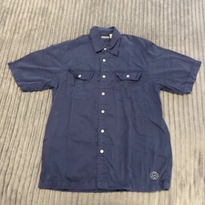 VTG Levis Red Tab Shirt Mens S Blue Double Chest Pocket Shot Sleeve Classic Y2K