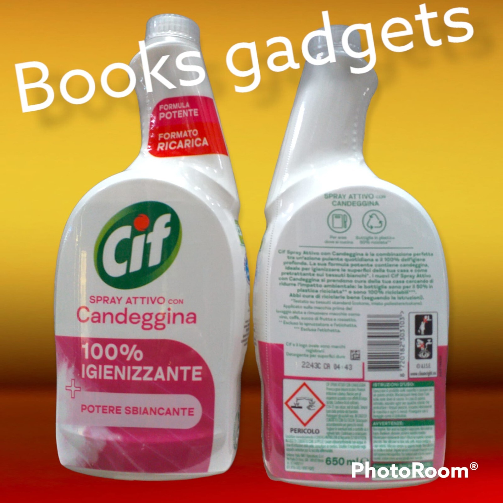 Cif Ricarica Sgrassatore Candeggina 10x650ml - Bianco Splendente