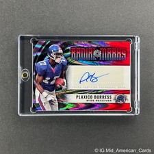 2024 Topps Resurgence Plaxico Burress Radial Marks Red Refractor Auto 5/5
