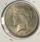 1925 P $1 Peace - 90% Silver- Rainbow Rim Toning on the back of the Peace Dollar