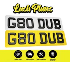 Image of 4D SHADOW TWO TONE Short Small Number Plates Road Legal 7 6 5 4 3 Digit