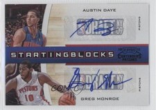 2010 Playoff Contenders Patches Black 3/10 Austin Daye Greg Monroe #5 Auto 0q0