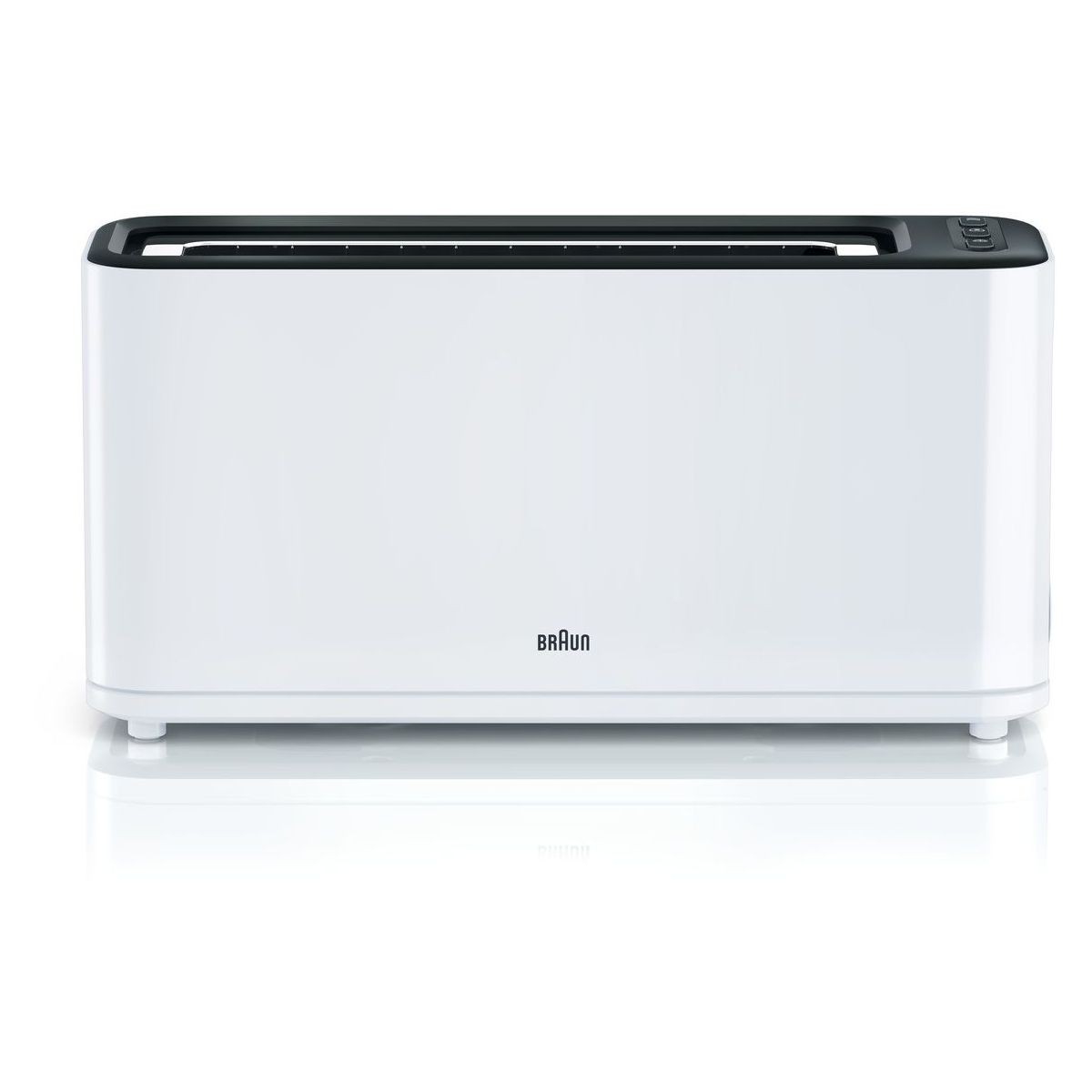 Grille-pain compact Braun PurEase HT3100WH au design épuré blanc et inox