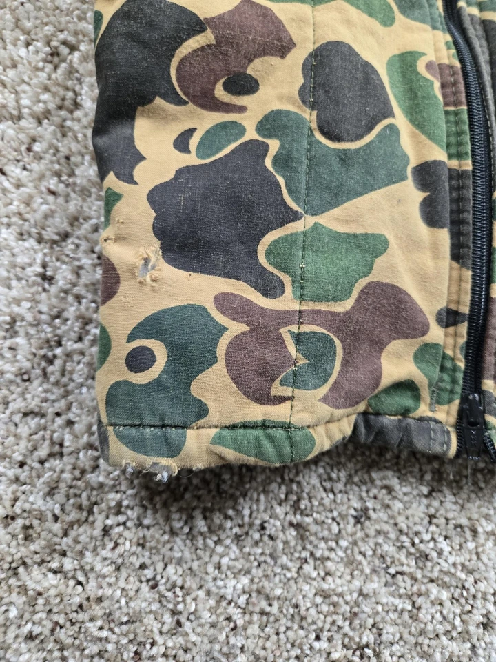Vintage SafTBak Hunting Coveralls S/M Mens Duck Camo Insulated Zip USA 90s - Image 4 of 4