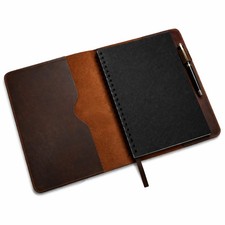 Heavy Duty Full Grain Leather Journal Cover 8.5 x 11 in. , Refillable Cahier...