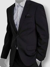  600 Bar III Men's Black Skinny-Fit Stretch Wool Jacket Pants 2-Piece Suit 40S