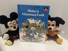 Vintage Mickey Mouse Plush Lot w/ Mickey  s Christmas Carol Book Disneyland WDW