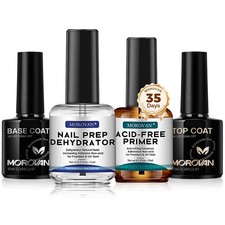 Morovan Nail Dehydrator and Primer with Gel Base 0.13 Fl Oz Pack of 4 , Nude