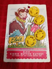 1949 ELSIE the COW KIDDIE BUTTON KUTOUT PREVUE PRODUCT BORDEN'S MILK VINTAGE