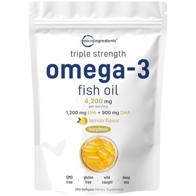 Triple Strength Omega 3 Supplements - 240 Softgels